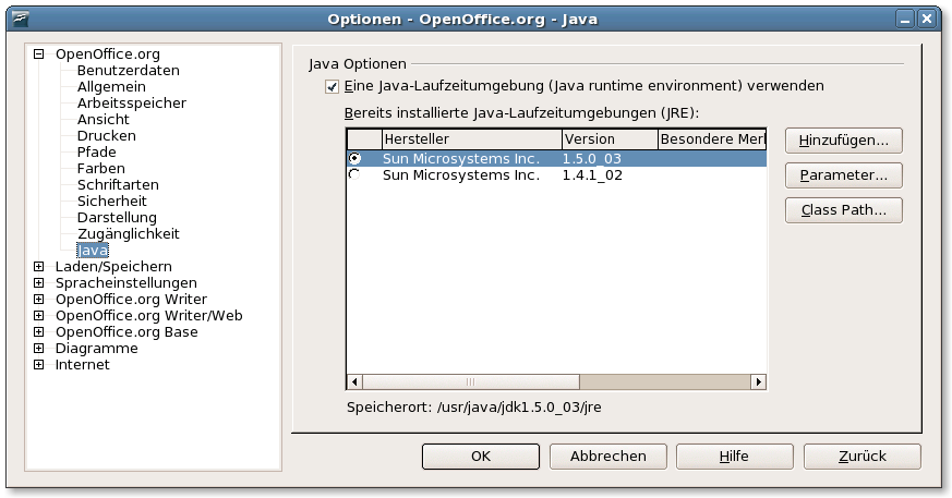 Optionen - Java